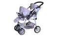 Zwillingspuppenwagen Milo star grey pink