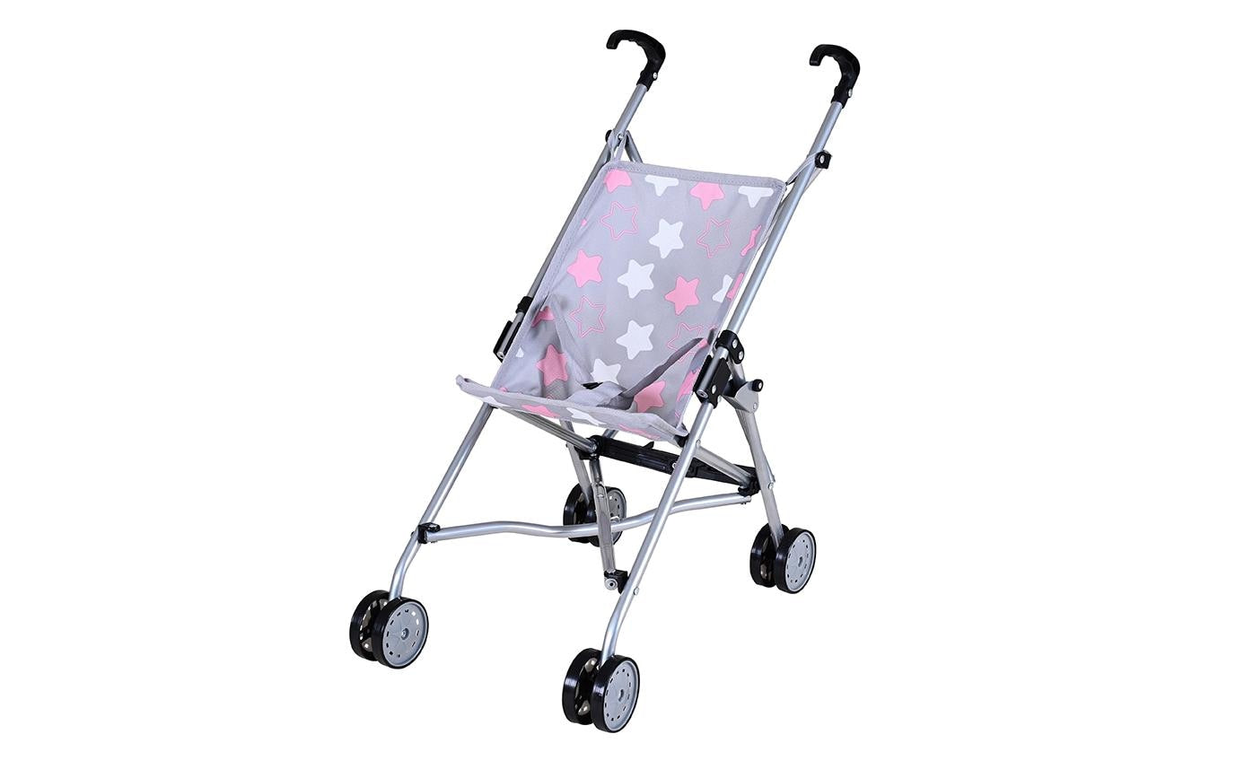 Puppenbuggy Sim star grey pink