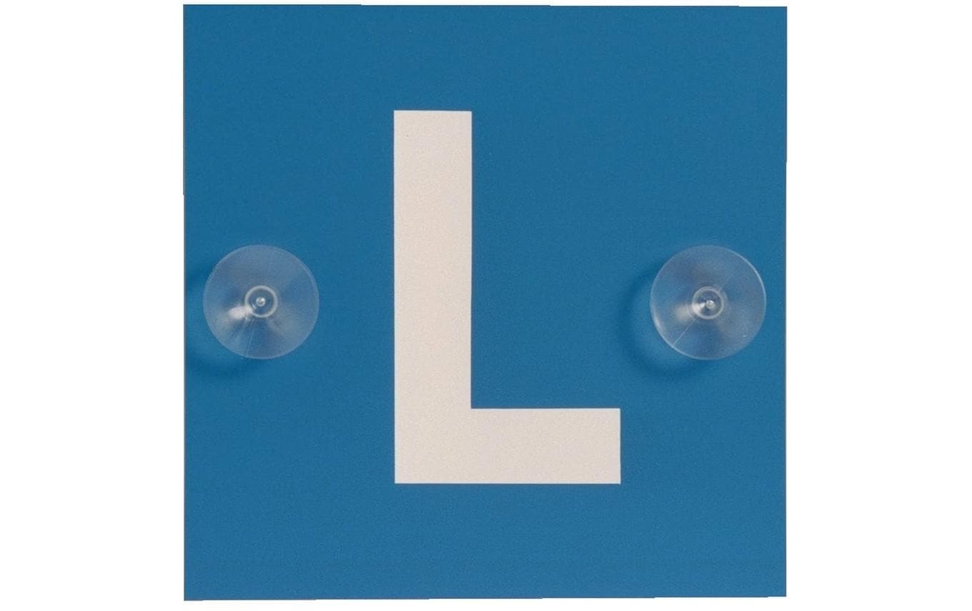 L-Schild mit Saugnäpfen, Kunststoff, 16 x 16 cm