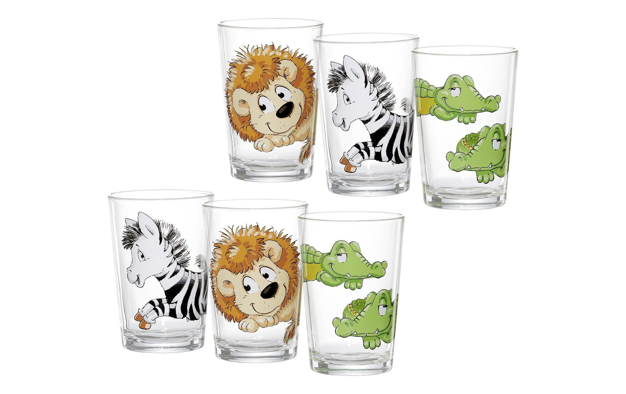 R&B Kindergläser Happy Zoo Glas, 6 Stück