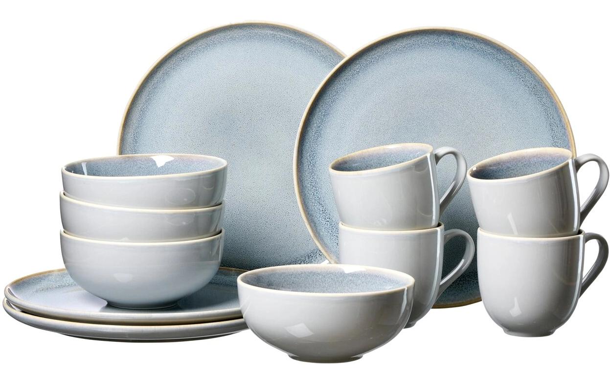 R&B Geschirrset Skagen 12-teilig, Grau