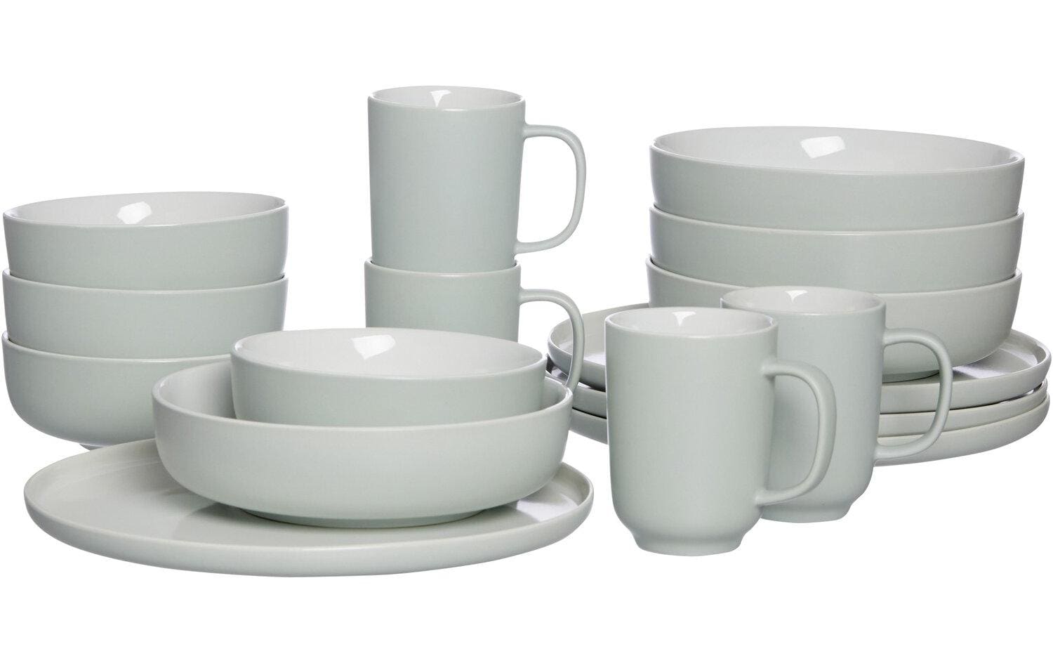 R&B Geschirrset Jasper 16-teilig,  Porzellan, Mint