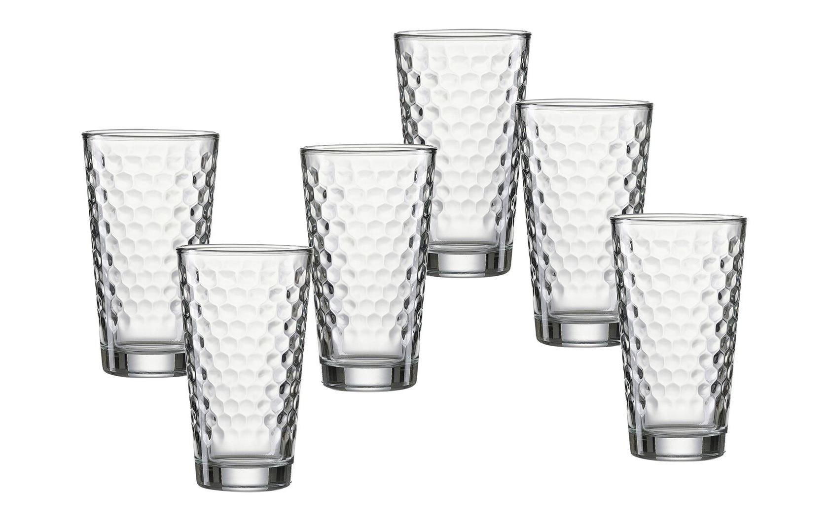 R&B Longdrinkglas Favo 6 Stück, 400 ml, Transparent