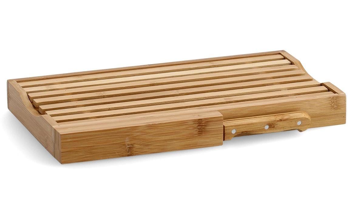 Zeller Present Brotschneidebrett mit Messer Bambus, 39.5x23.5x4cm