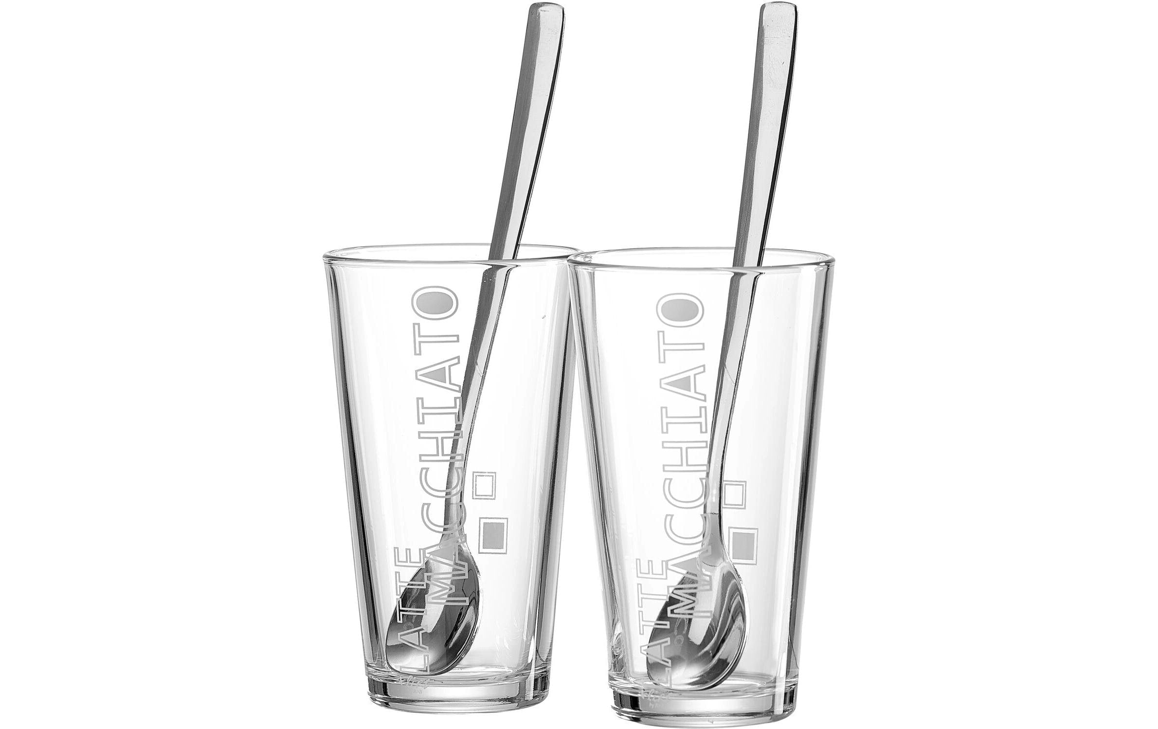 R&B Latte Macchiato Becher Lena 2 Gläser, 2 Löffel, 350 ml