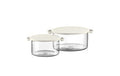Bodum Bistro Set Rührschüsseln 2-teilig, Glas, mit Deckel creme