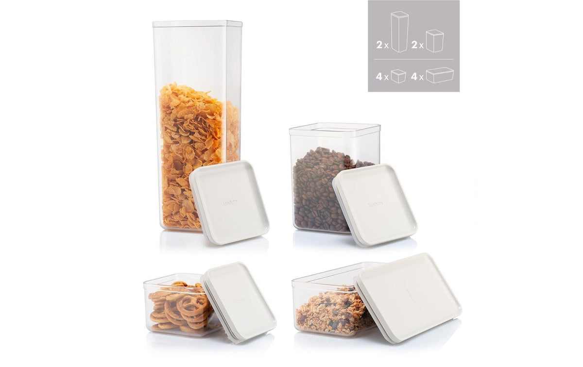 Bodum Canteen Vorratsdosen Set 12-teilig creme, 4 x 1L/2 x 1.2L/4 x 0.5L/2 x 2.6L
