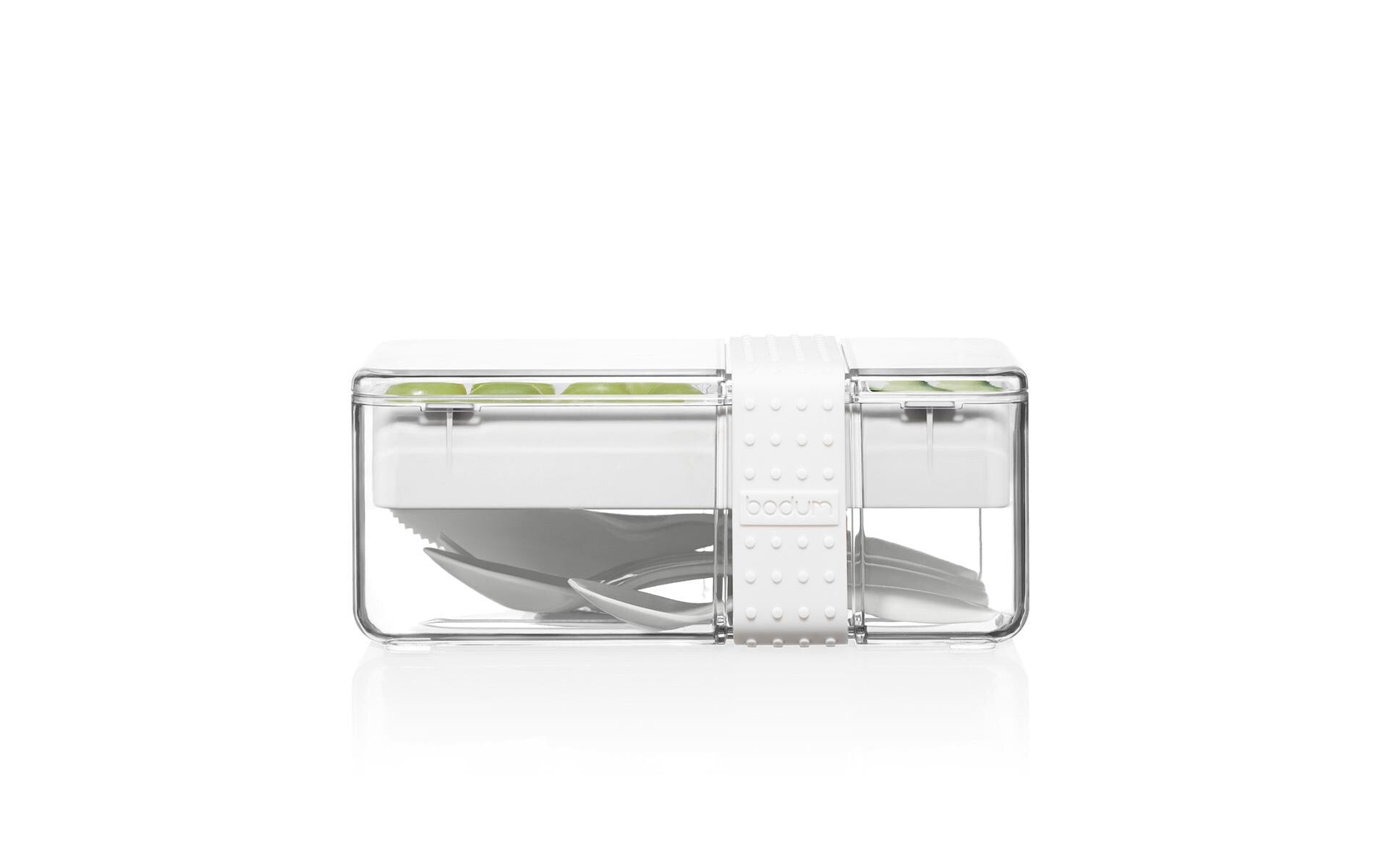 Bodum Bistro Lunchbox mit Besteck Kunststoff, creme, B:20.8xT:13.5xH:8.6cm