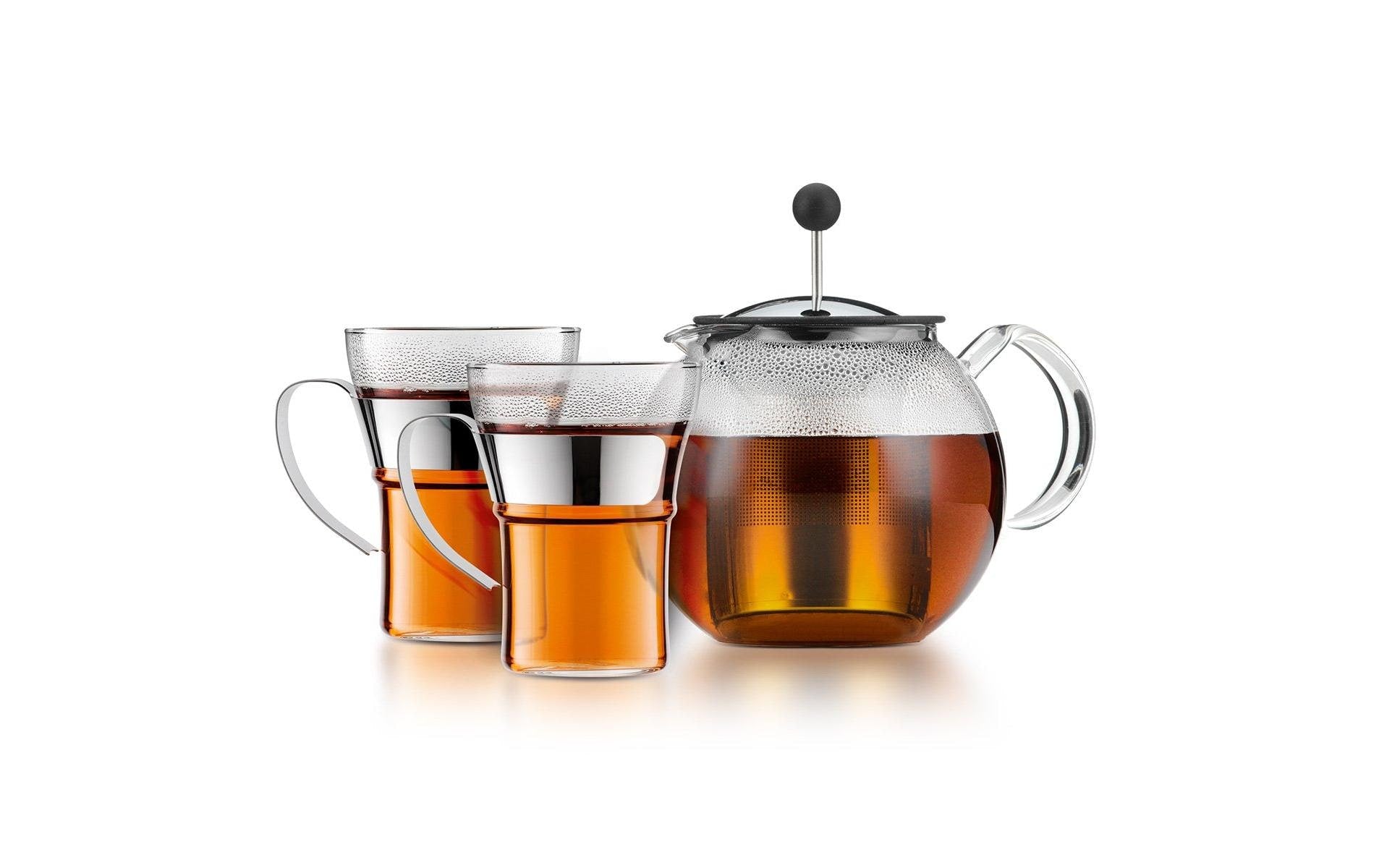 Bodum Assam Teebereiter Set 1Stk. Teebereiter, 2 Stk. Kaffeegläser