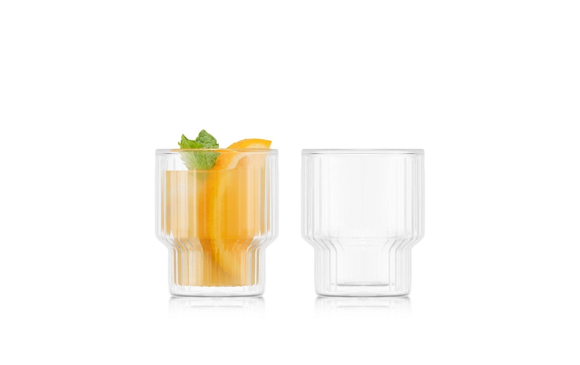 Bodum Navalia Doppelwandgläser 2er Set, Glas, stapelbar, 0.15L