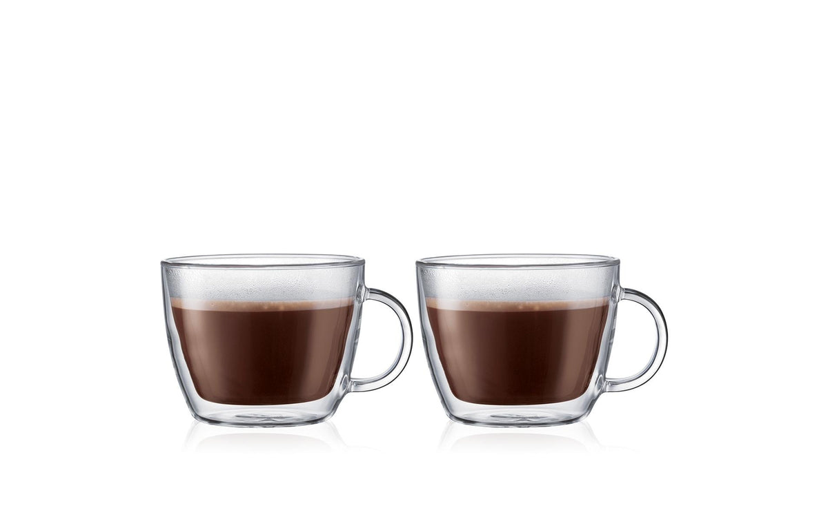 Bodum Bistro Jumbotassen m. Glasgriff 2er Set, Glas doppelwandig 0.45L