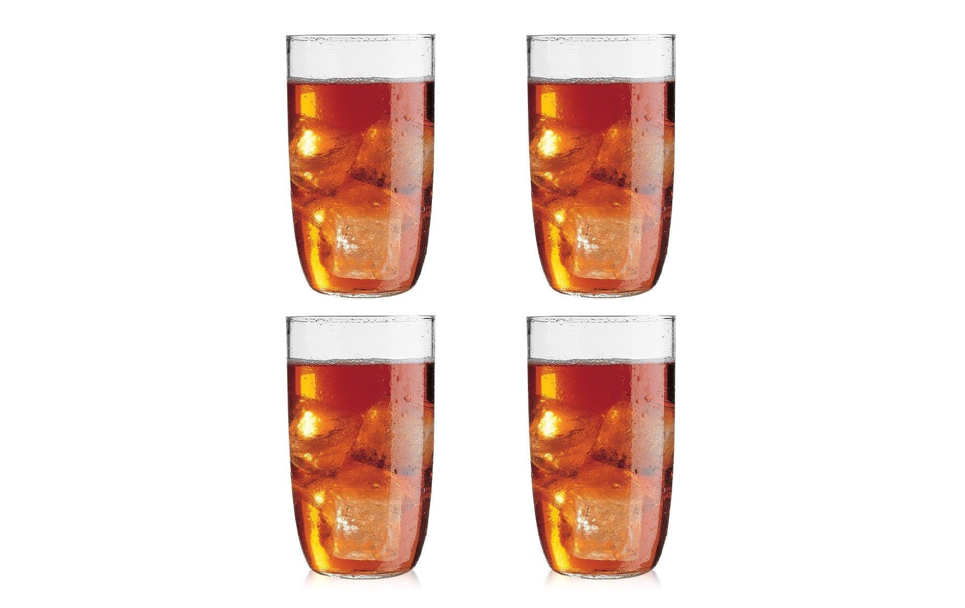 Bodum Kvadrant Trinkglas gross 4er Set, Kunststoff, 0.5 Liter