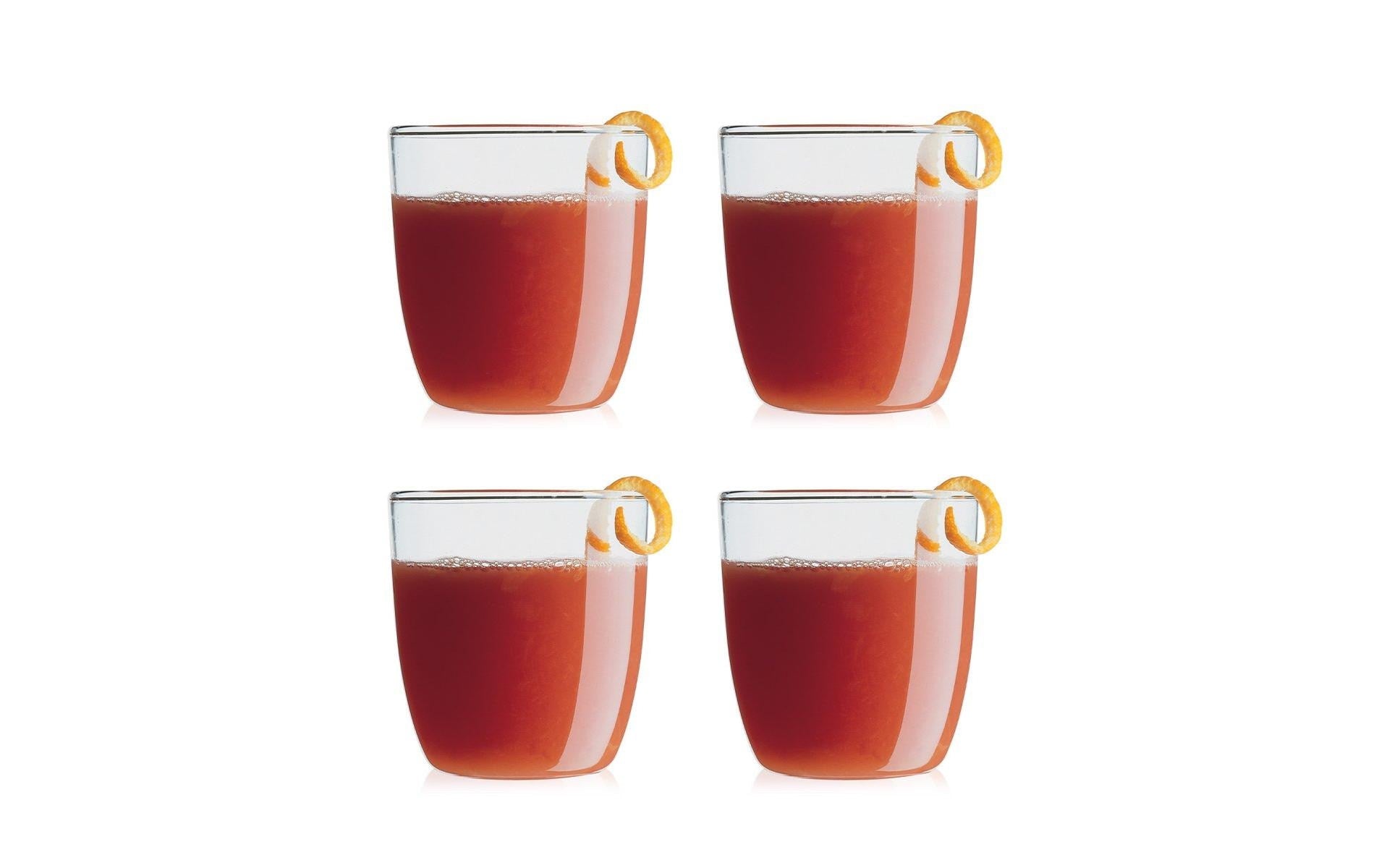 Bodum Kvadrant Trinkglas klein 4er Set, Kunststoff, 0.2 Liter