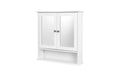 Vasagle Badezimmer Wandschrank, Weiss mit Soiegel, 56.5x13x58.6 cm, MDF, Glas