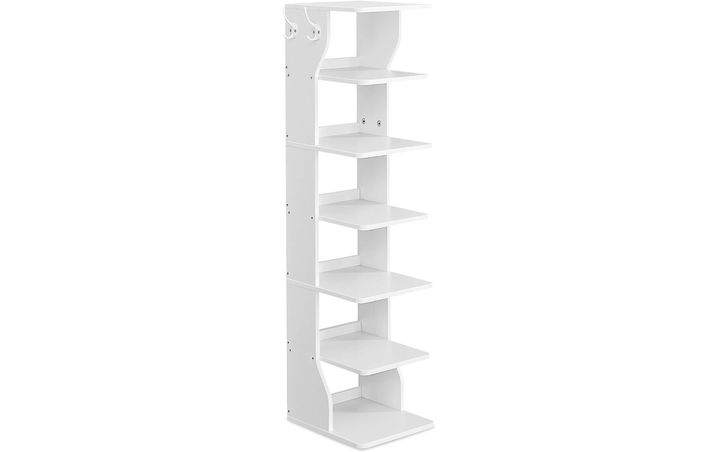 Vasagle Schuhgestell Weiss, 5 Ablagen 26.4x30x110.4 cm, Spanplatte, Stahl