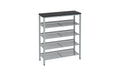 Vasagle Schuhgestell Grau, 5 Ablagen 93x75x30 cm, Spanplatte, Stahl