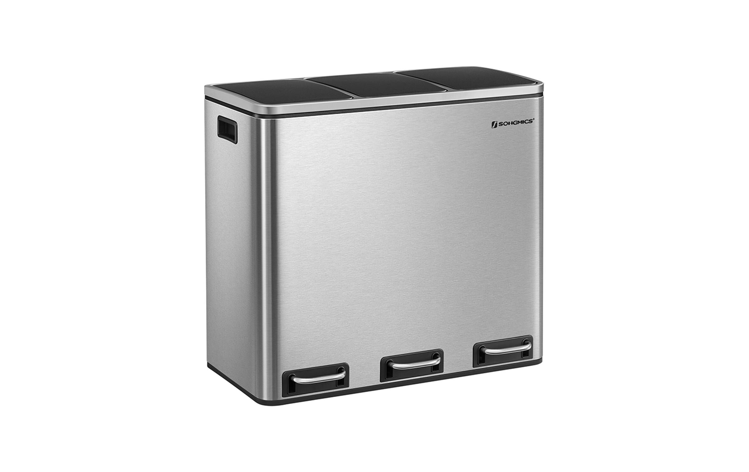 Songmics Treteimer, Silber 61x34x55.5 cm (BxTxH), Stahl