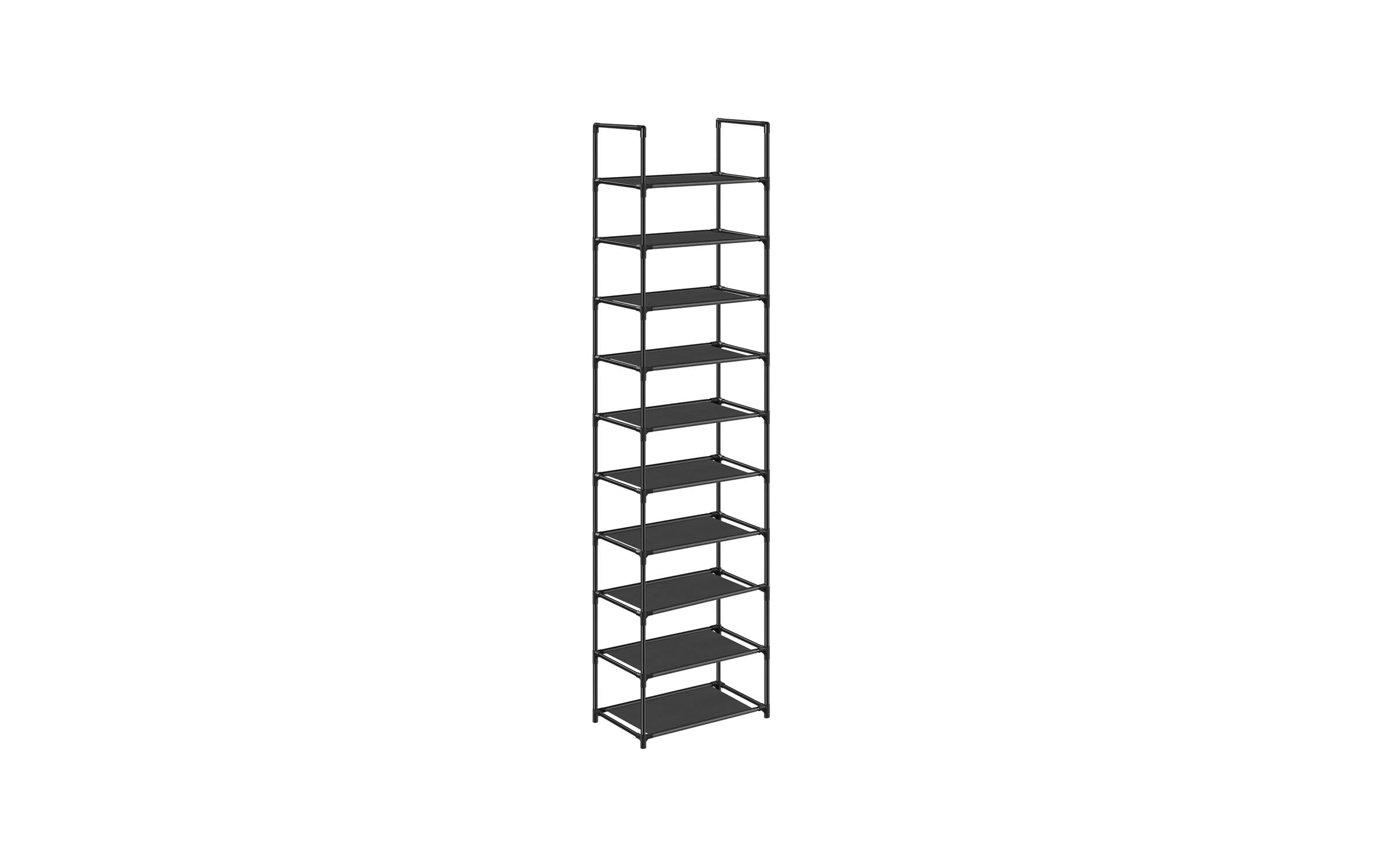 Songmics Schuhgestell, 10 Ablagen 45x28x173 cm (BxTxH), Stahl, Kunststoff