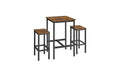 Vasagle Bartisch mit 2 Hocker Tisch 60x60x90cm, Stühle 30x40x65cm (TxBxH)