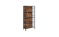 Vasagle Regal Industrie-Design Holz, Stahl, 74x30x154.5 cm (BxTxH)