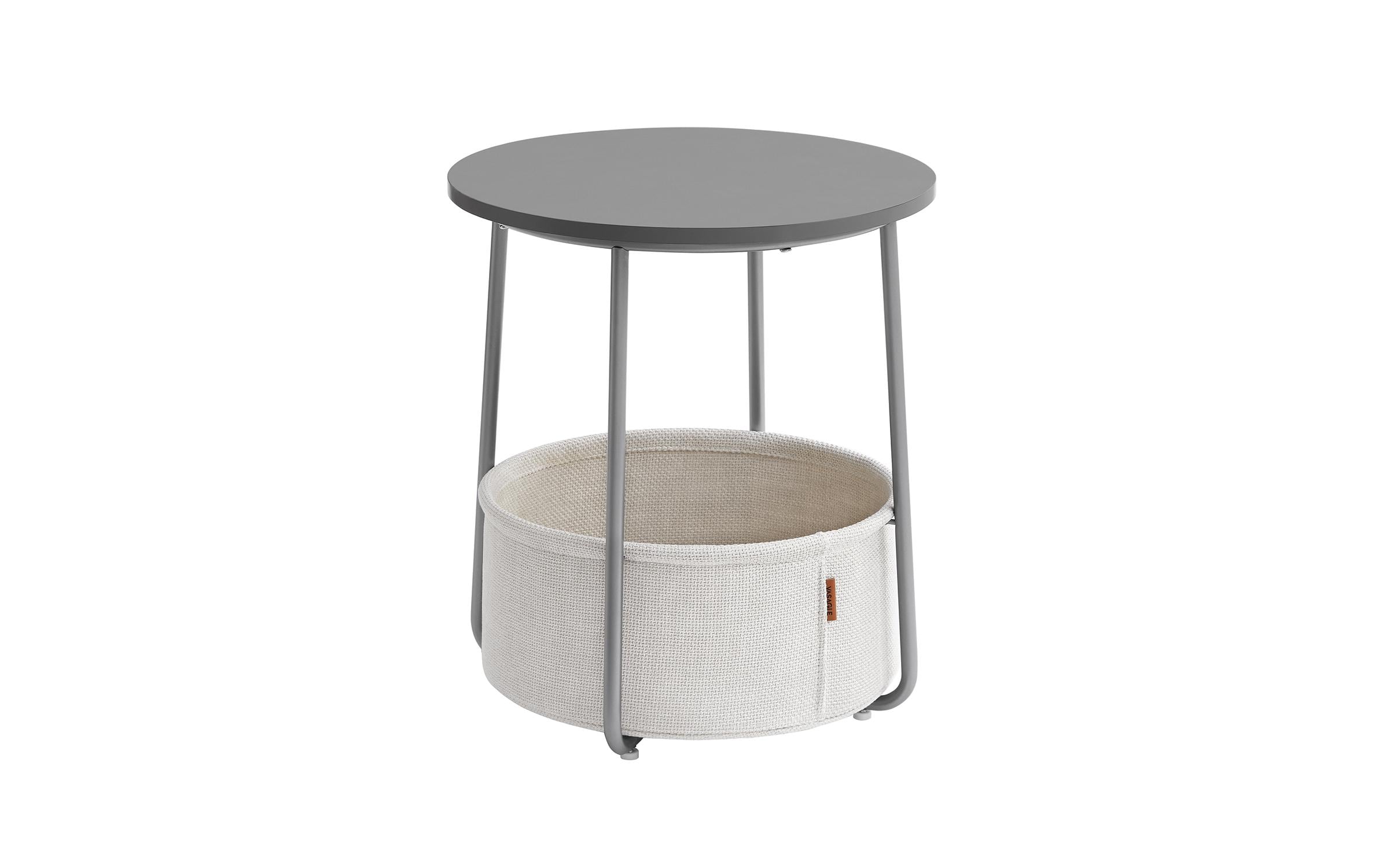 Vasagle Couchtisch mit Ablage & Korb 45x51 cm (DxH), Spanplatte, Stahl,Polyester