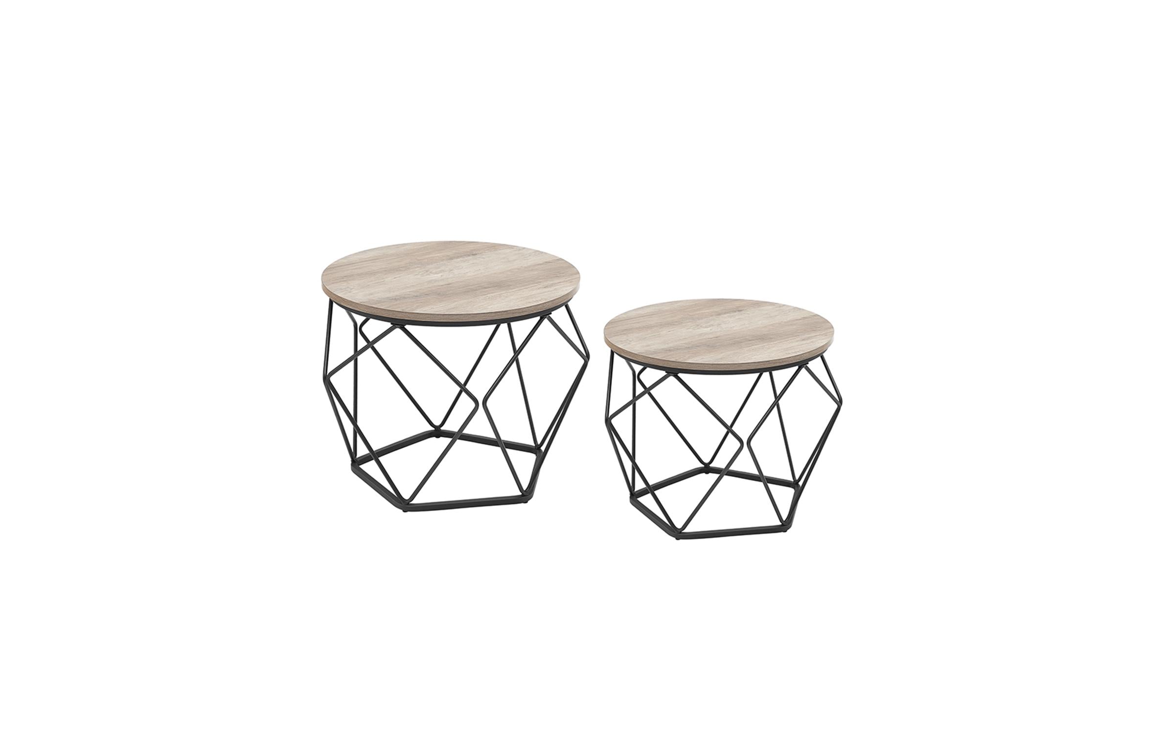 Vasagle Couchtisch, 2er Set 50x40.6 cm (DxH), Spanplatte, Stahl