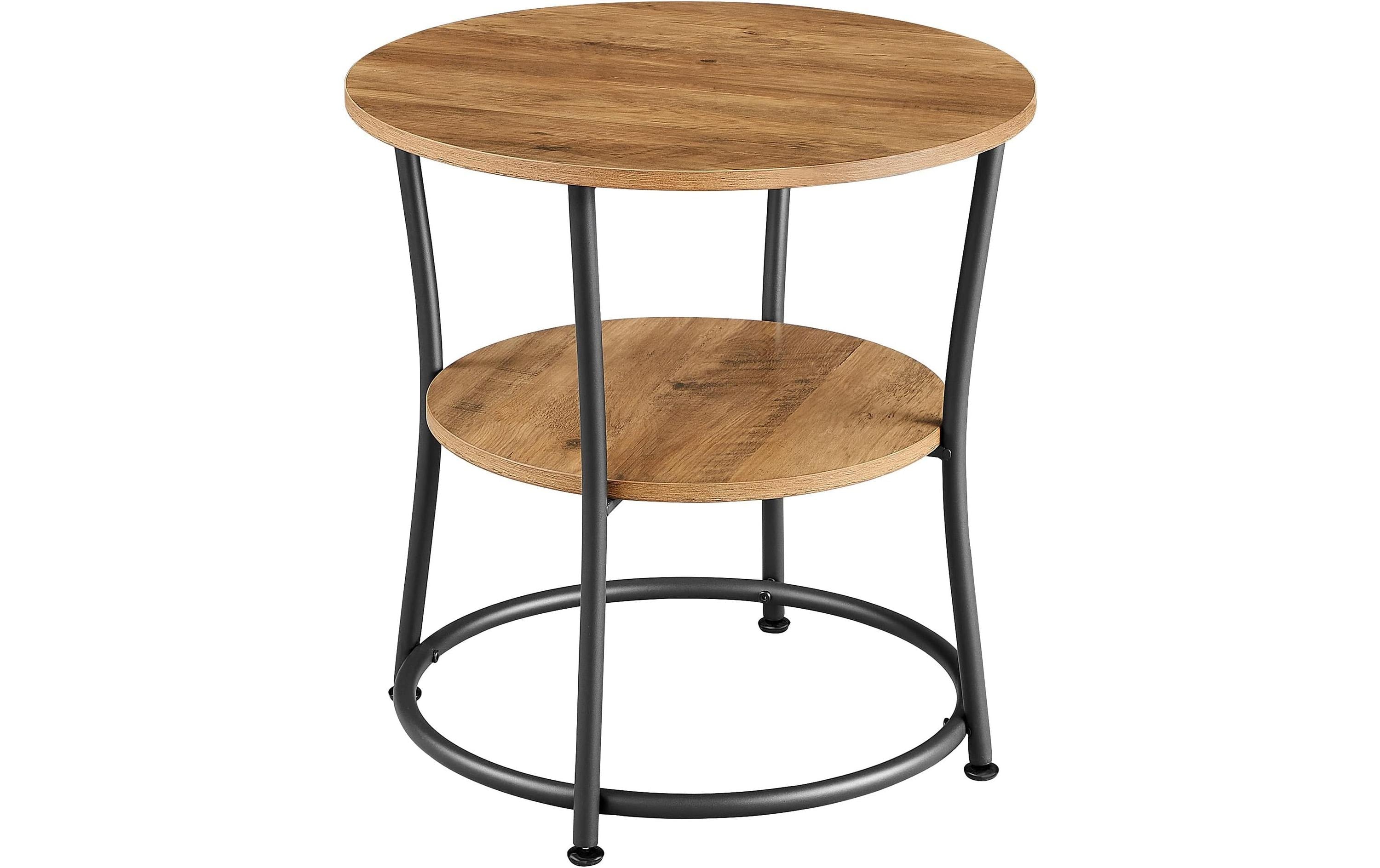Vasagle Couchtisch mit Ablage & Korb 54x55 cm (DxH), Spanplatte, Stahl,Polyester