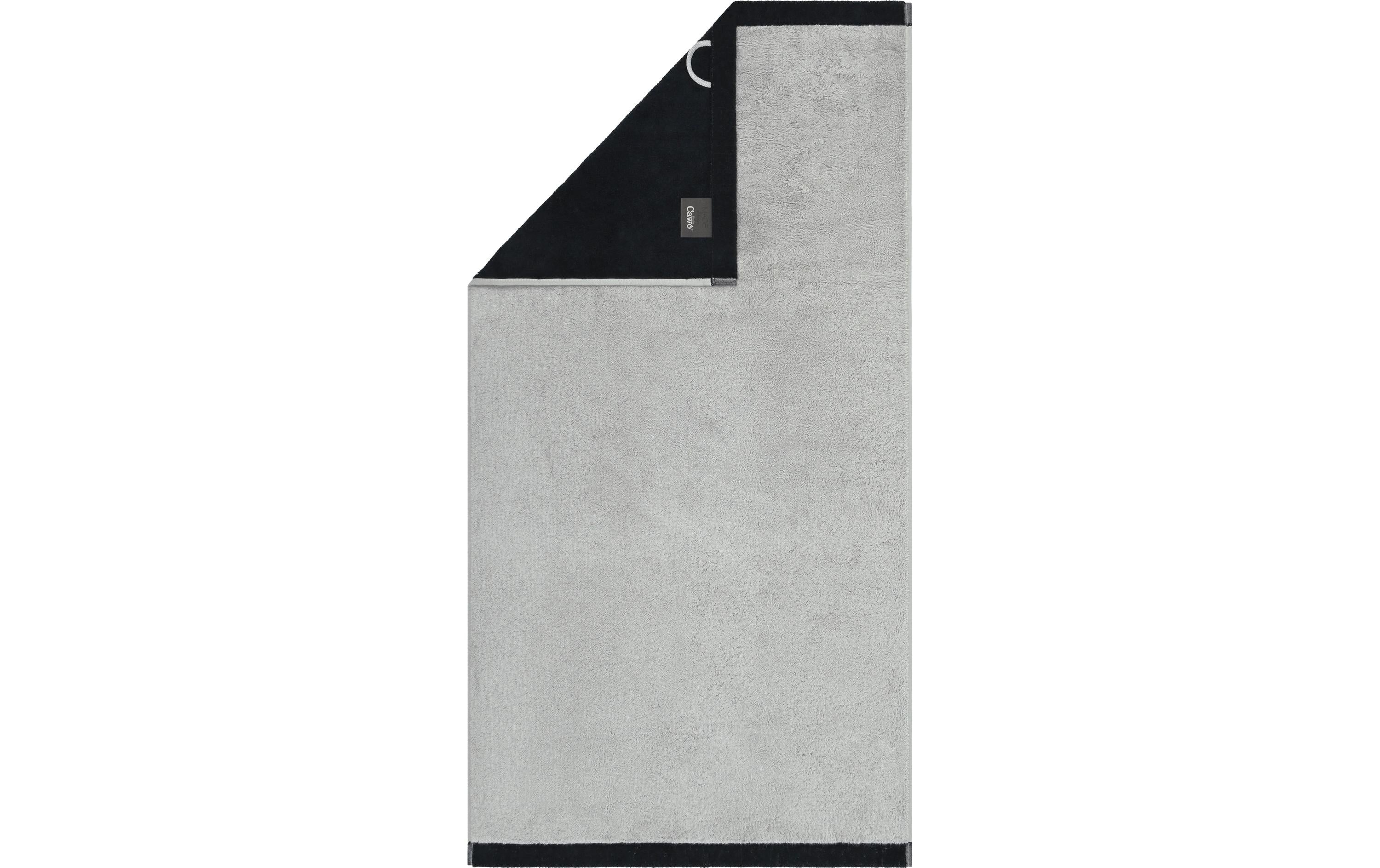Cawö Handtuch Lifestyle Splash 50 x 100, Platin/Schwarz