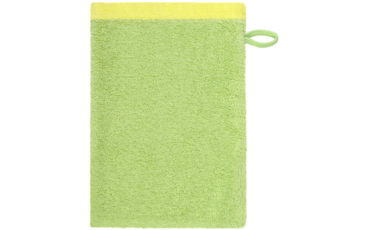 Cawö Waschhandschuh Lifestyle Splash 16 x 22 cm, Pistazie/Lemon