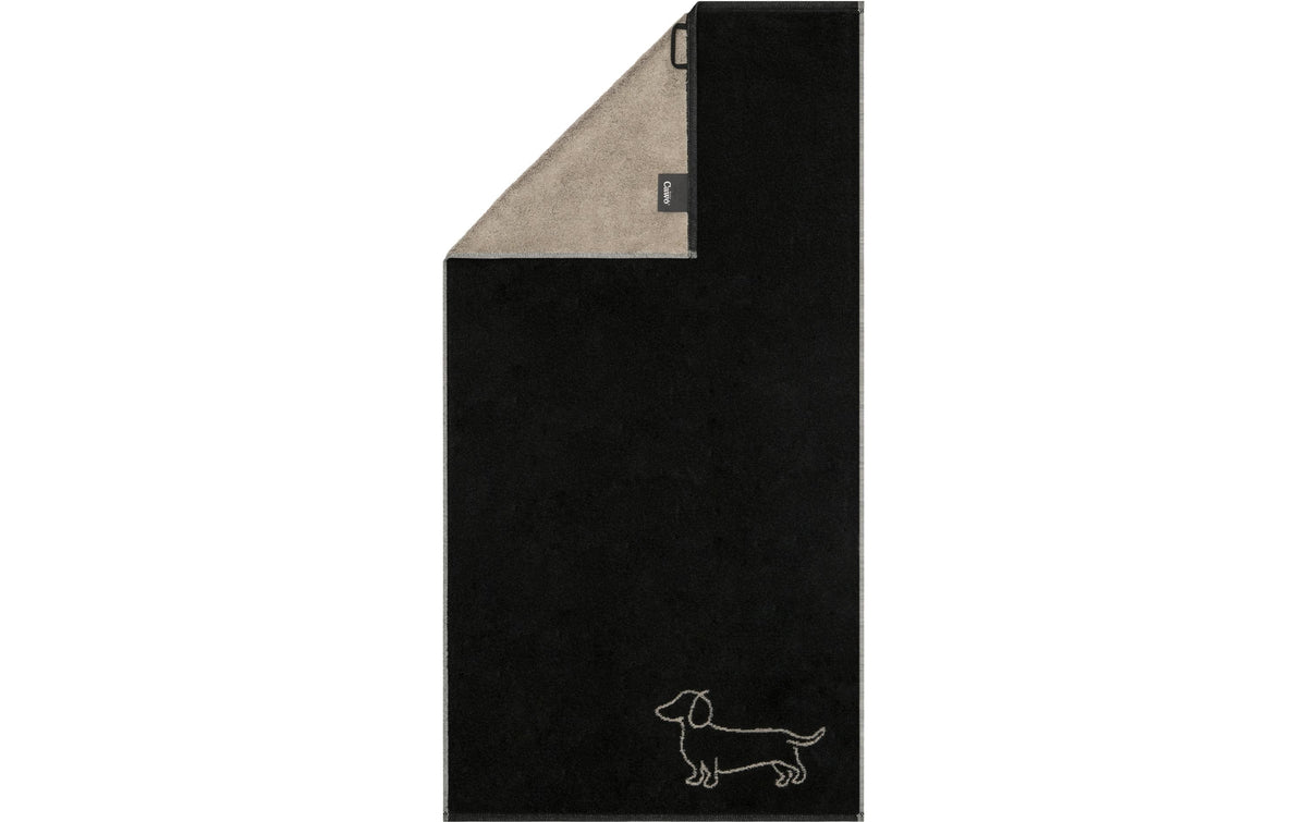 Cawö Duschtuch WE Love Dogs Companion, 80 x 150 cm, Schwarz
