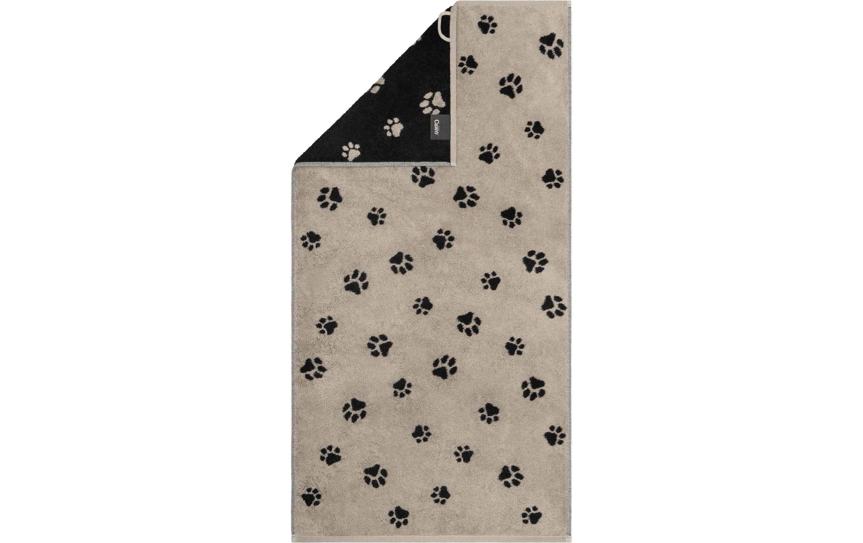 Cawö Handtuch WE Love Dogs Paws, 50 x 100 cm, Schwarz