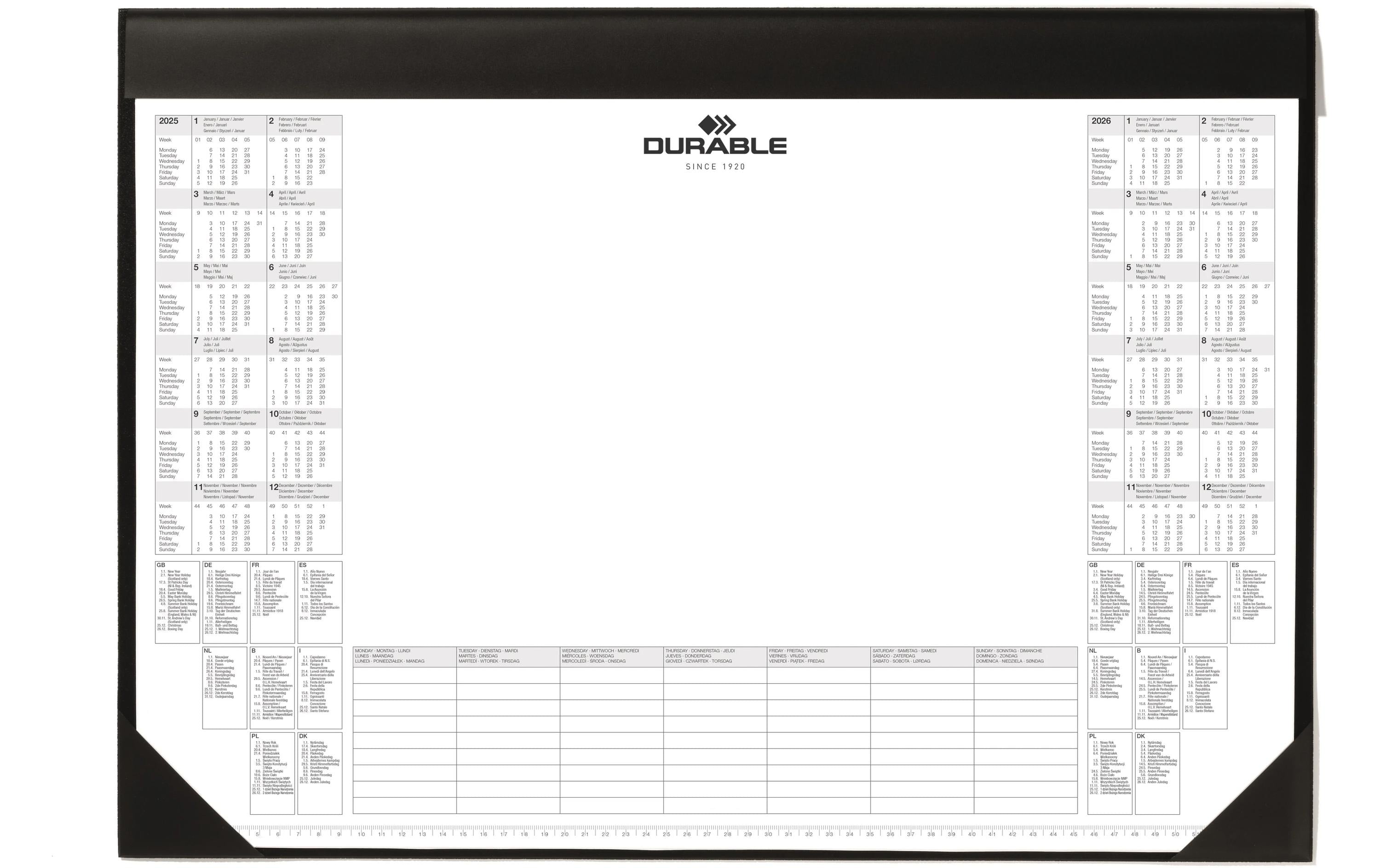 Durable Schreibunterlage mit Kalenderblock 590x420mm