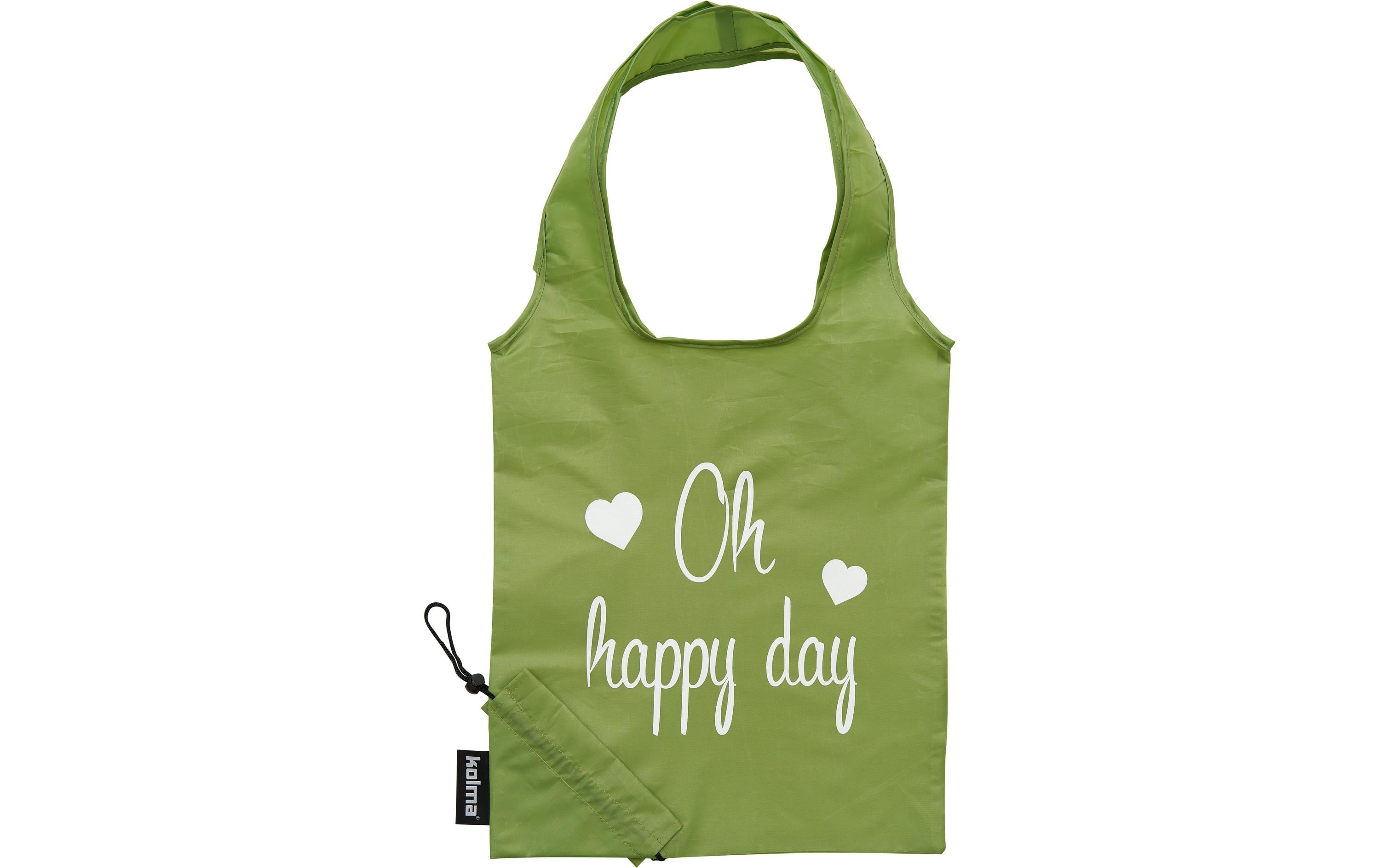 Einkaufstasche RPET "Oh happy day" olivgrün