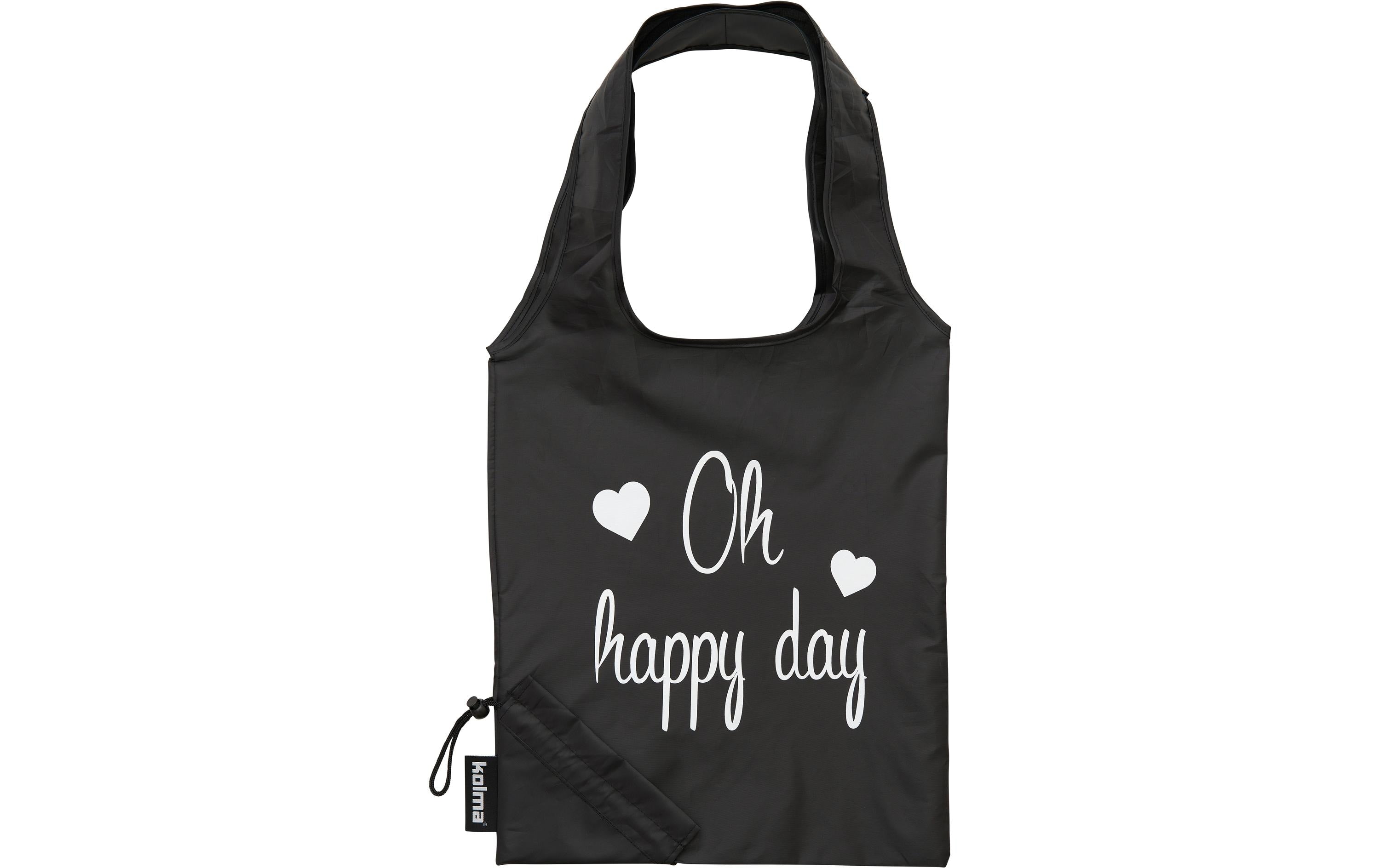 Einkaufstasche RPET "Oh happy day" schwarz
