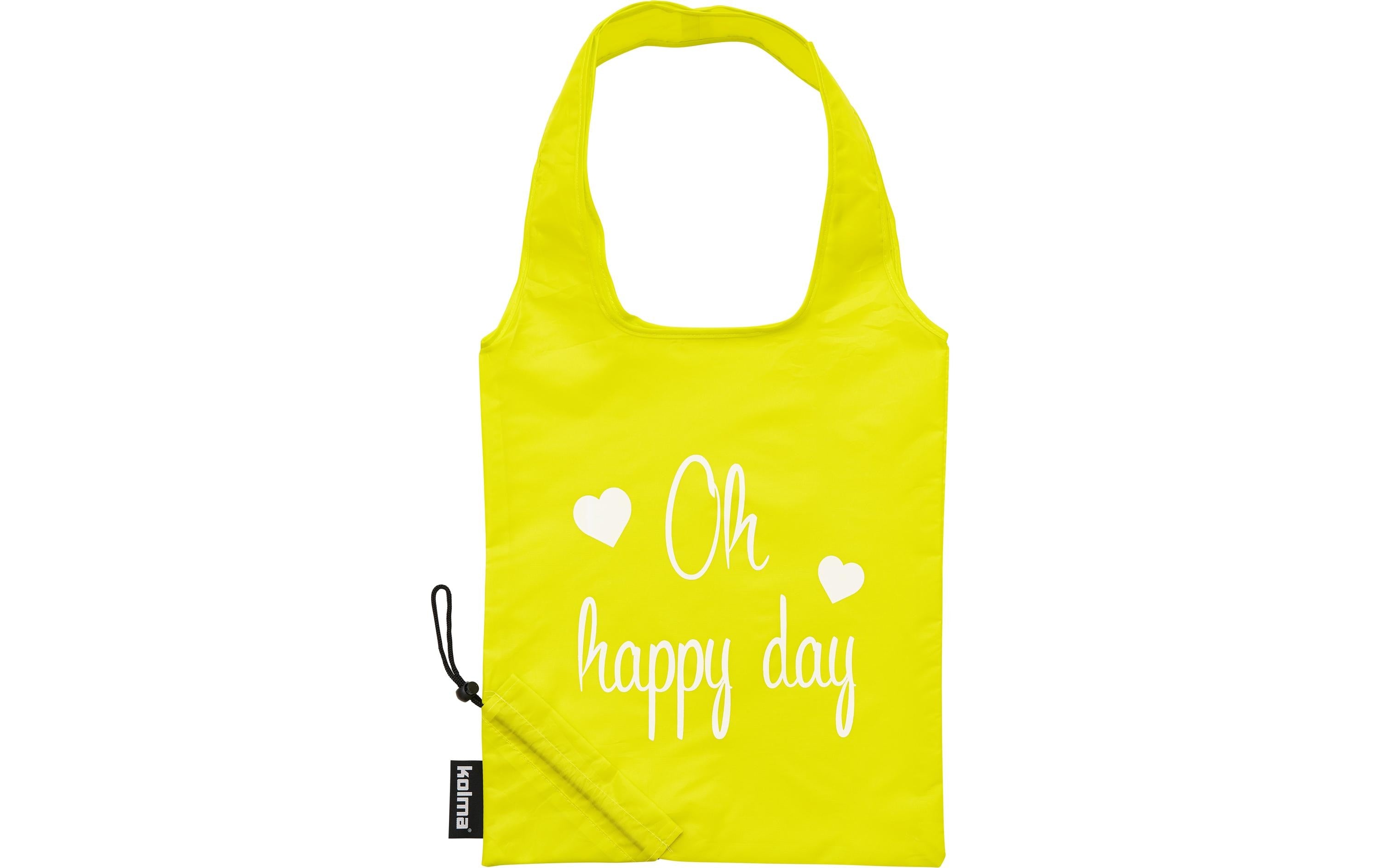 Einkaufstasche RPET "Oh happy day" gelb