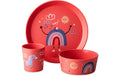 Koziol Geschirrset CONNECT DREAMS 3er Set Teller, Schüssel, Becher coral red