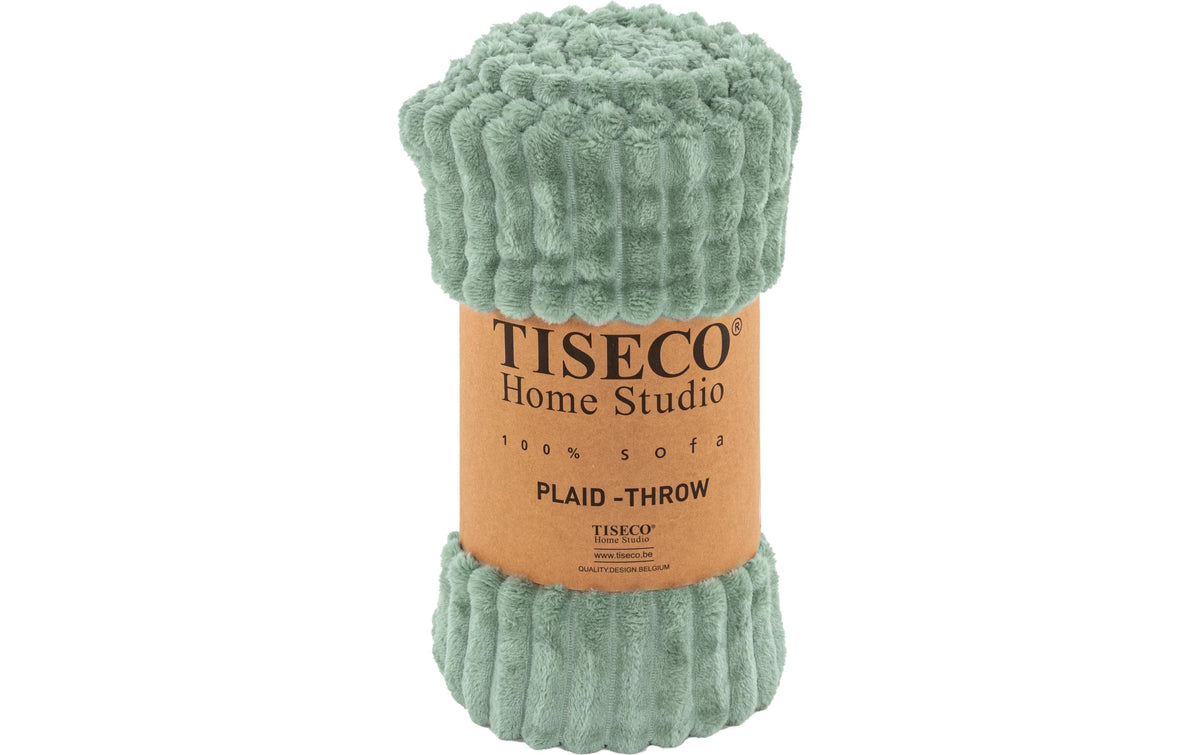 Tiseco Decke Ribble Mikroflanell 130x160 cm grün