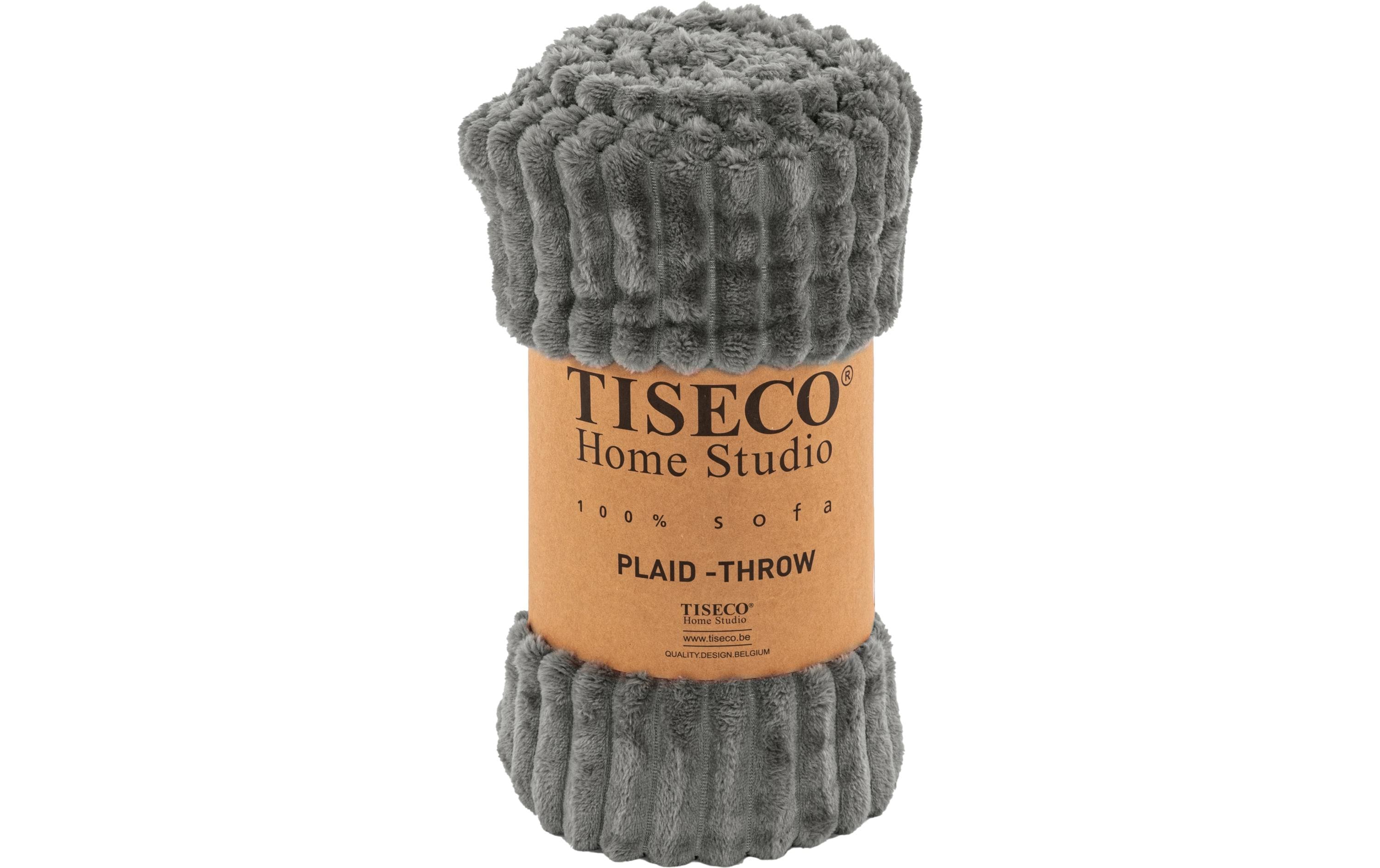 Tiseco Decke Ribble Mikroflanell 130x160 cm grau