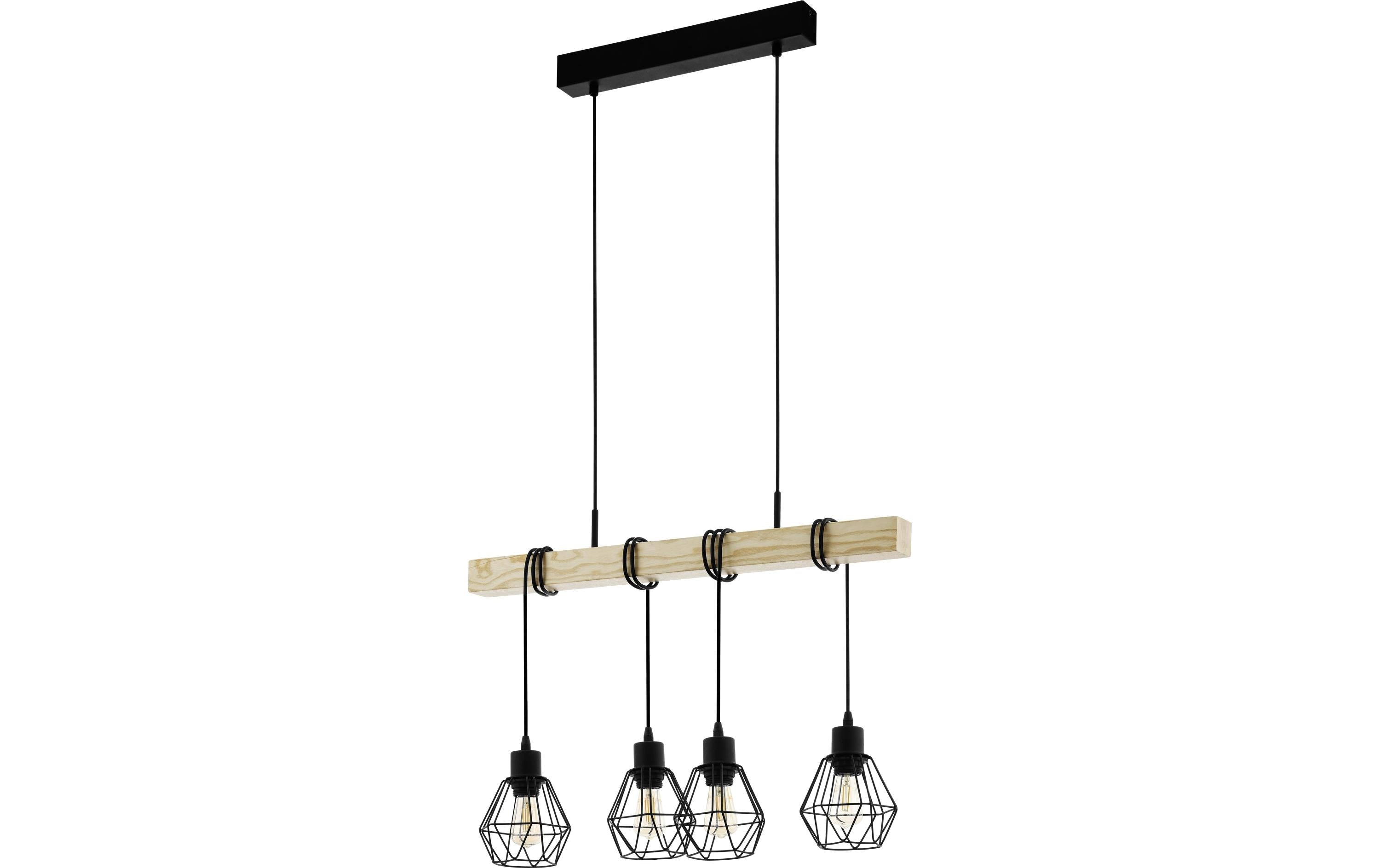 EGLO Pendelleuchte TOWNSHEND 5 schwarz exkl. E27 4x60W