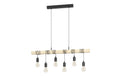 EGLO Pendelleuchte TOWNSHEND schwarz, braun exkl. E27 6x60W