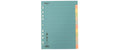 Biella Register Karton A4 12teilig, 4Loch blau,rosa,gelb,grün,grau, 1 Stück