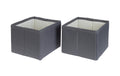 COCON Aufbewahrungsboxen 2er Set grau 14.5x14.5x12cm