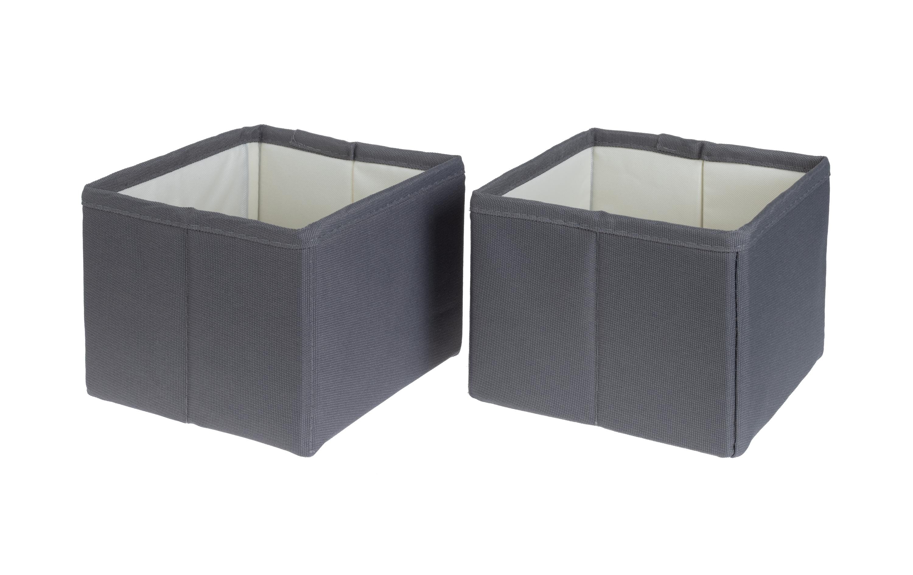 COCON Aufbewahrungsboxen 2er Set grau 14.5x14.5x12cm