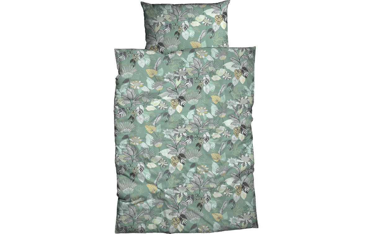 Nobilium Duvetbezug Monica 160x210 cm grün, Feinsatin 100 % Baumwolle