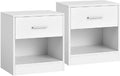 Vasagle Nachttisch in Weiss, 2er Set mit Schublade,39x27.6x41 cm (BxTxH), Spanplatte
