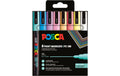 Uni POSCA Marker PC3M SET8 Softcolor Rundspitze 0.9-1.3 mm, 8er Set