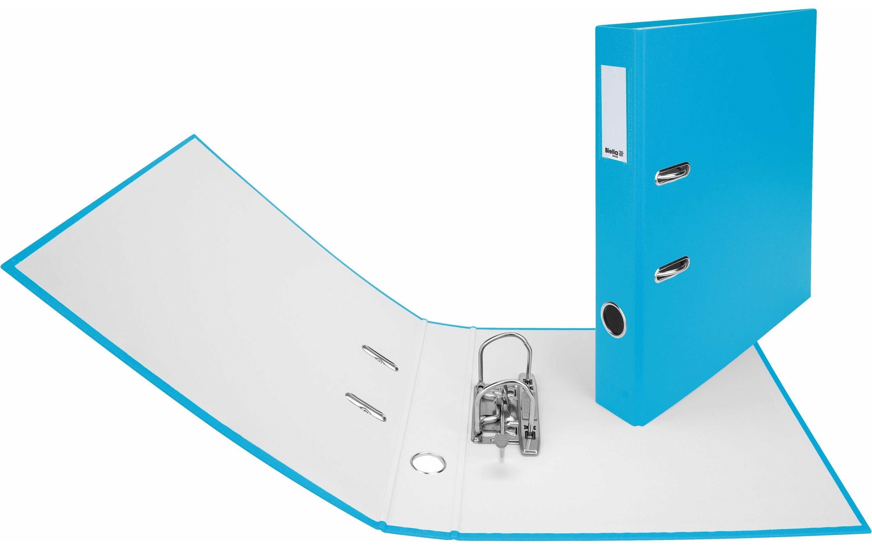 Biella Ordner Plasticolor A4 4 cm Mit Strong-Mechanik, Farbe: Hellblau