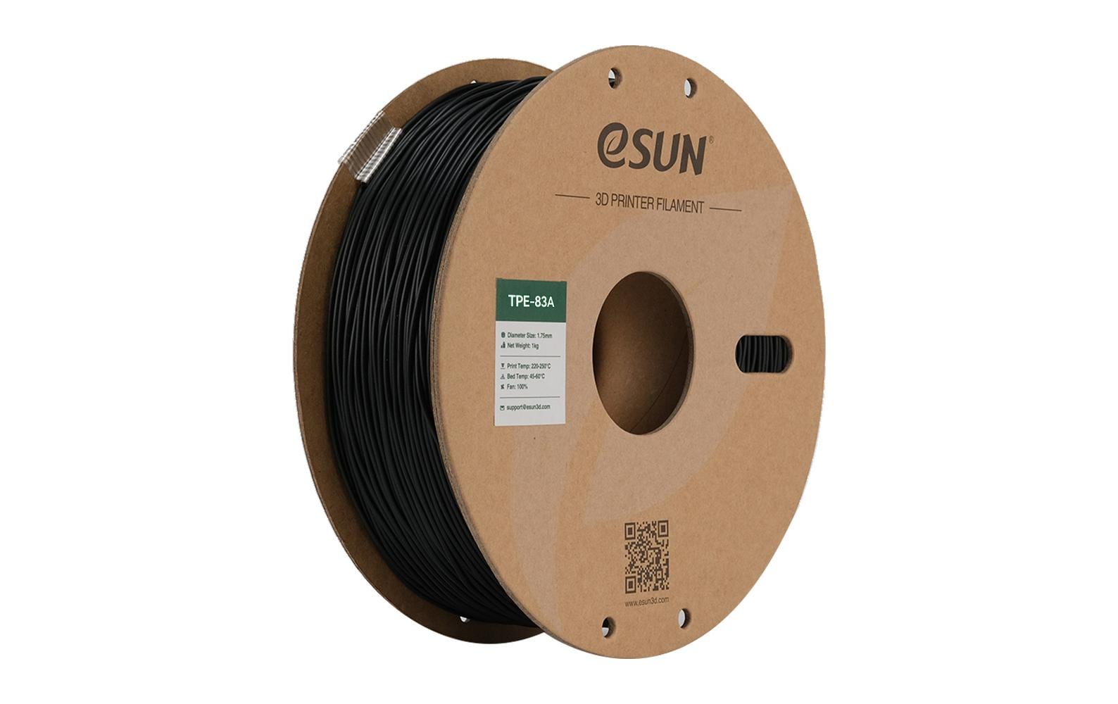 Esun Filament TPU-83A Schwarz 1.75mm, 1kg,