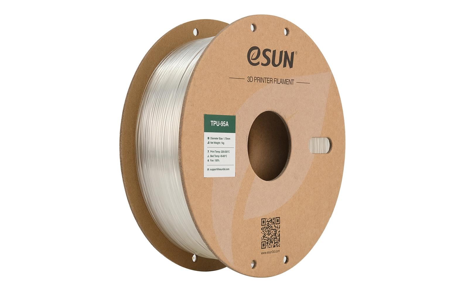 Esun Filament TPU-95A Clear 1.75mm, 1kg,