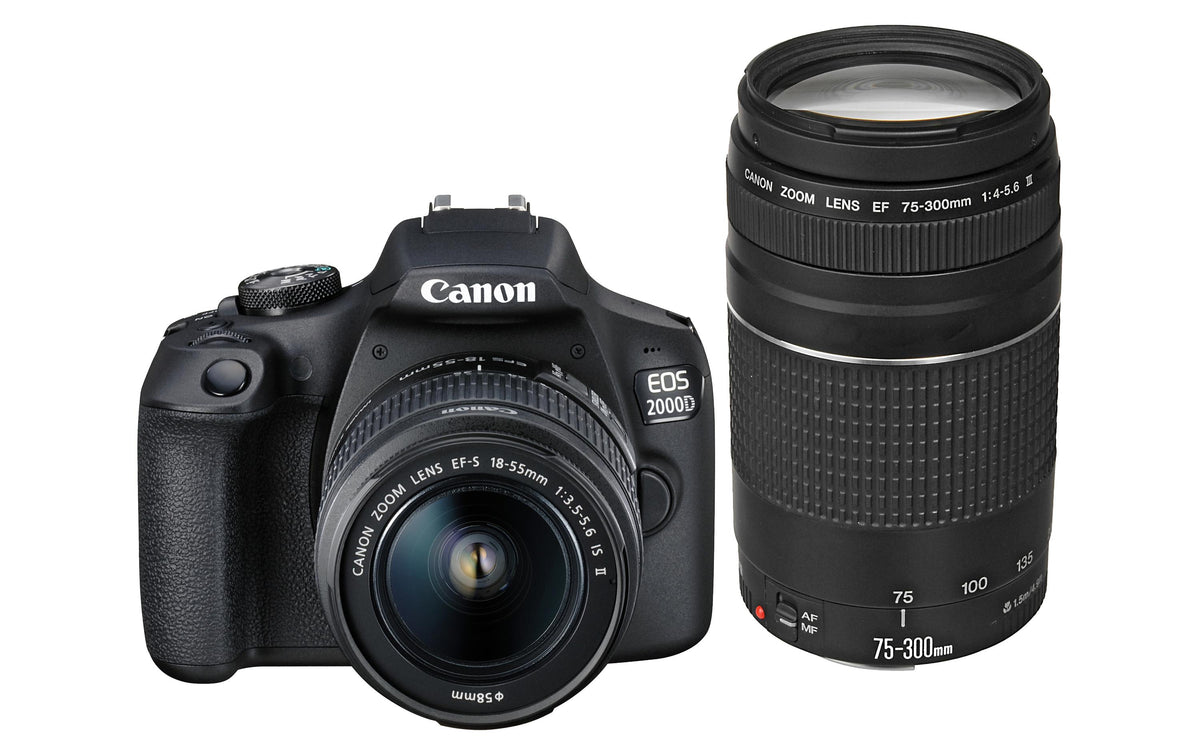 Canon EOS 2000D Kit, 24 MP inkl. Objektiv EF-S 18-55mm IS / 75-300 III